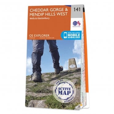 Ordnance Survey Explorer Active map 141 - Cheddar Gorge & Mendip Hills West (Waterproof)