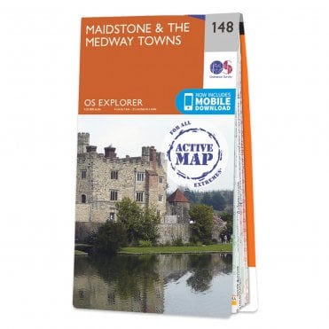 Ordnance Survey Explorer Active map 148 - Maidstone & the Medway Towns (Waterproof)