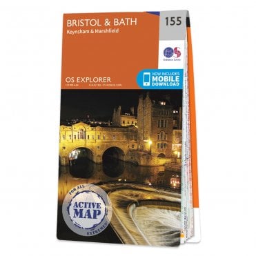 Ordnance Survey Explorer Active map 155 - Bristol & Bath (Waterproof)