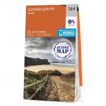 Ordnance Survey Explorer Active map 164 - Gower (Waterproof)