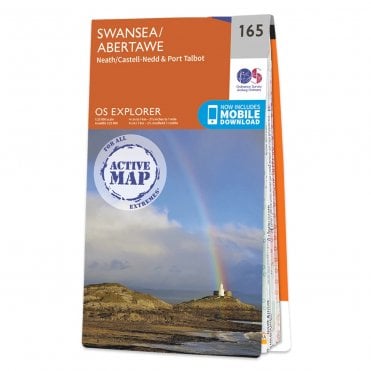 Ordnance Survey Explorer Active map 165 - Swansea (Waterproof)