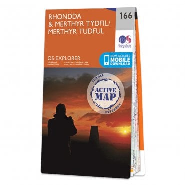Ordnance Survey Explorer Active map 166 - Rhondda & Merthyr Tydfil (Waterproof)