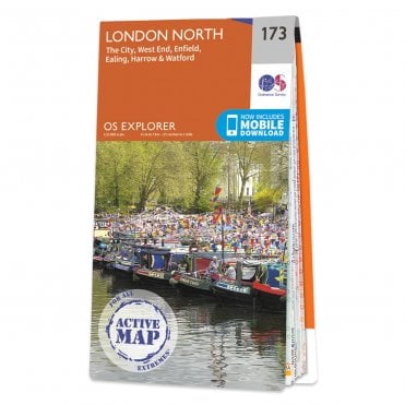 Ordnance Survey Explorer Active map 173 - London North (Waterproof)
