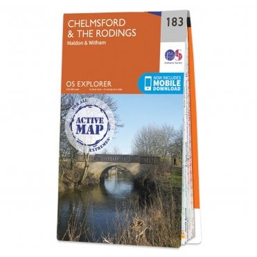 Ordnance Survey Explorer Active map 183 - Chelmsford & The Rodings (Waterproof)