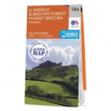 Ordnance Survey Explorer Active map 186 - Llandeilo & Brechfa Forest (Waterproof)