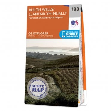Ordnance Survey Explorer Active map 188 - Builth Wells (Waterproof)