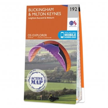 Ordnance Survey Explorer Active map 192 - Buckingham & Milton Keynes (Waterproof)