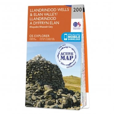 Ordnance Survey Explorer Active map 200 - Llandrindod Wells & Elan Valley (Waterproof)