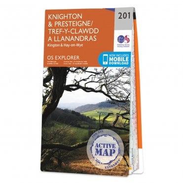 Ordnance Survey Explorer Active map 201 - Knighton & Presteigne (Waterproof)