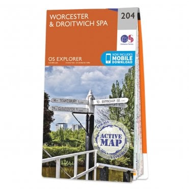 Ordnance Survey Explorer Active map 204 - Worcester & Droitwich Spa (Waterproof)