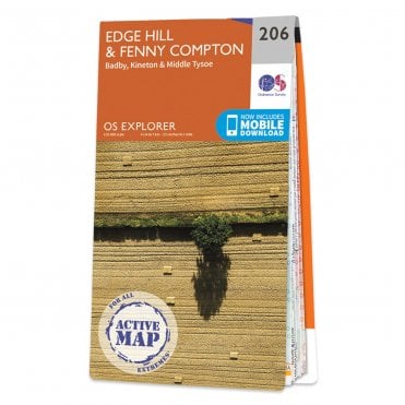 Ordnance Survey Explorer Active map 206 - Edge Hill & Fenny Compton (Waterproof)