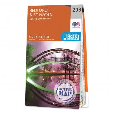 Ordnance Survey Explorer Active map 208 - Bedford & St Neots (Waterproof)