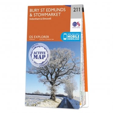 Ordnance Survey Explorer Active map 211 - Bury St Edmunds & Stowmarket (Waterproof)