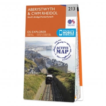 Ordnance Survey Explorer Active map 213 - Aberystwyth & Cwm Rheidol (Waterproof)