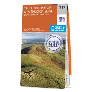 Ordnance Survey Explorer Active map 217 - The Long Mynd & Wenlock Edge (Waterproof)