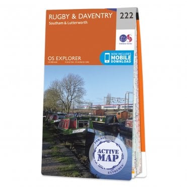 Ordnance Survey Explorer Active map 222 - Rugby & Daventry (Waterproof)