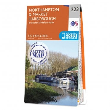 Ordnance Survey Explorer Active map 223 - Northampton & Market Harborough (Waterproof)