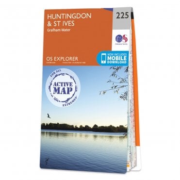 Ordnance Survey Explorer Active map 225 - Huntingdon & St Ives (Waterproof)