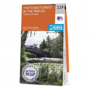 Ordnance Survey Explorer Active map 229 - Thetford Forest in The Brecks (Waterproof)