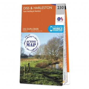 Ordnance Survey Explorer Active map 230 - Diss & Harleston (Waterproof)
