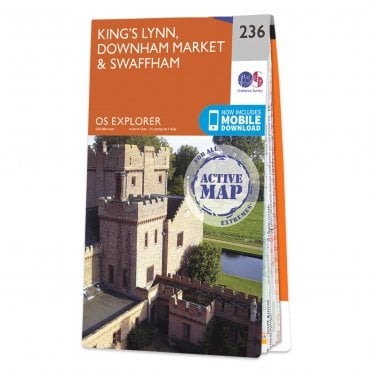 Ordnance Survey Explorer Active map 236 - Kings Lynn, Downham Market & Swaffham (Waterproof)
