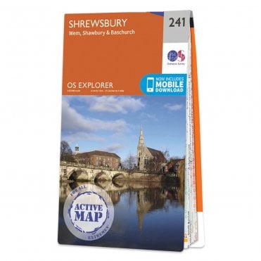 Ordnance Survey Explorer Active map 241 - Shrewsbury (Waterproof)