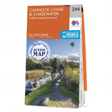 Ordnance Survey Explorer Active map 244 - Cannock Chase & Chasewater (Waterproof)
