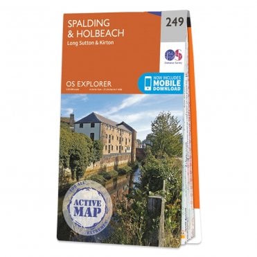 Ordnance Survey Explorer Active map 249 - Spalding & Holbeach (Waterproof)