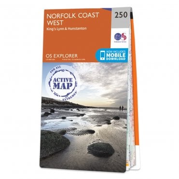 Ordnance Survey Explorer Active map 250 - Norfolk Coast West (Waterproof)