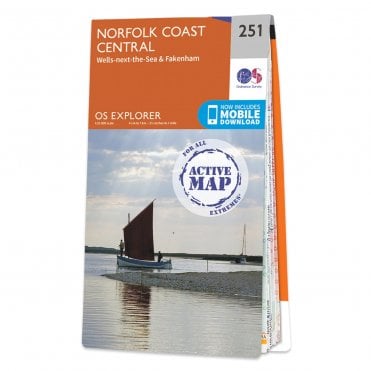 Ordnance Survey Explorer Active map 251 - Norfolk Coast Central (Waterproof)