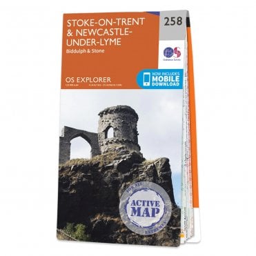 Ordnance Survey Explorer Active map 258 - Stoke-on-Trent & Newcastle-under-Lyme (Waterproof)