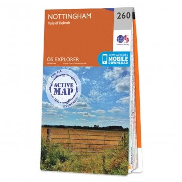 Ordnance Survey Explorer Active map 260 - Nottingham (Waterproof)