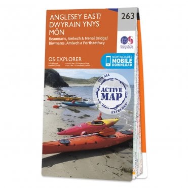 Ordnance Survey Explorer Active map 263 - Anglesey East (Waterproof)