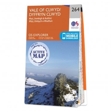 Ordnance Survey Explorer Active map 264 - Vale of Clwyd (Waterproof)
