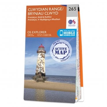 Ordnance Survey Explorer Active map 265 - Clwydian Range (Waterproof)