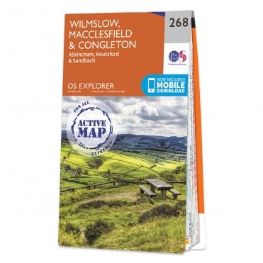 Ordnance Survey Explorer Active map 268 - Wilmslow, Macclesfield & Congleton (Waterproof)