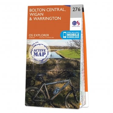 Ordnance Survey Explorer Active map 276 - Bolton, Wigan & Warrington (Waterproof)
