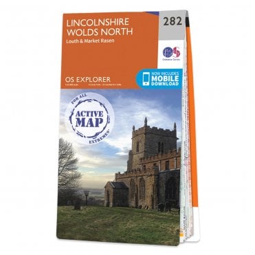 Ordnance Survey Explorer Active map 282 - Lincolnshire Wolds North (Waterproof)