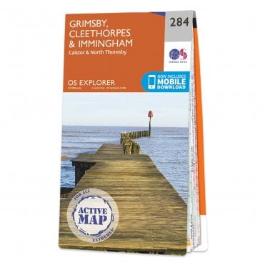 Ordnance Survey Explorer Active map 284 - Grimsby, Cleethorpes & Immingham (Waterproof)
