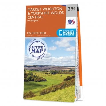 Ordnance Survey Explorer Active map 294 - Market Weighton & Yorkshire Wolds Central (Waterproof)