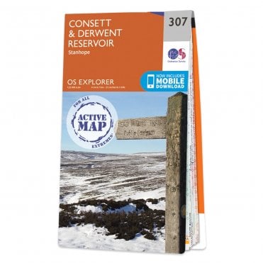 Ordnance Survey Explorer Active map 307 - Consett & Derwent Reservoir (Waterproof)