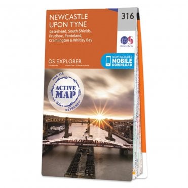 Ordnance Survey Explorer Active map 316 - Newcastle upon Tyne (Waterproof)