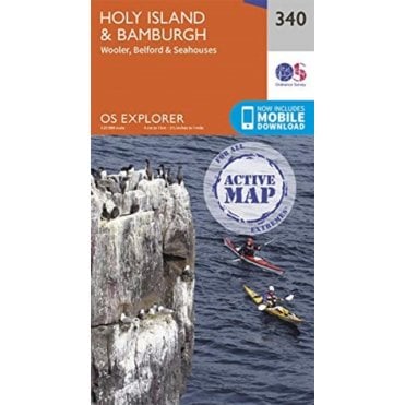 Ordnance Survey Explorer Active map 340 - Holy Island & Bamburgh (Waterproof)