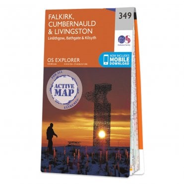 Ordnance Survey Explorer Active map 349 - Falkirk, Cumbernauld & Livingston (Waterproof)