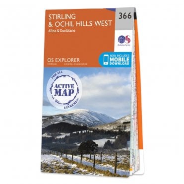 Ordnance Survey Explorer Active map 366 - Stirling & Ochil Hills West (Waterproof)