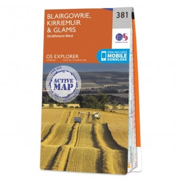 Ordnance Survey Explorer Active map 381 - Blairgowrie, Kirriemuir & Glamis (Waterproof)