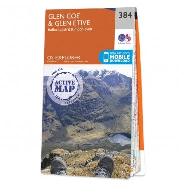 Ordnance Survey Explorer Active map 384 - Glen Coe & Glen Etive (Waterproof)