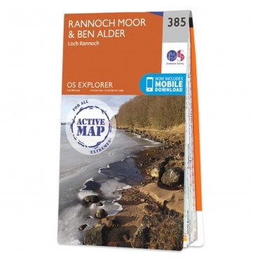 Ordnance Survey Explorer Active map 385 - Rannoch Moor & Ben Alder (Waterproof)