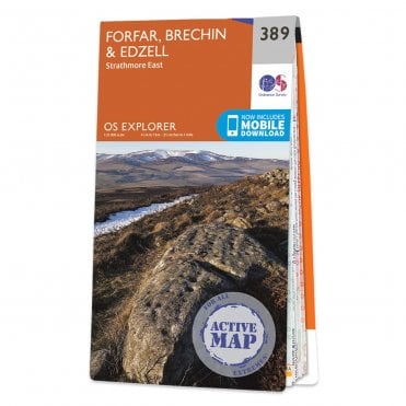 Ordnance Survey Explorer Active map 389 - Forfar, Brechin & Edzell (Waterproof)