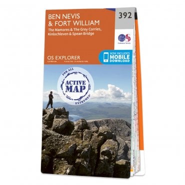 Ordnance Survey Explorer Active map 392 - Ben Nevis & Fort William (Waterproof)